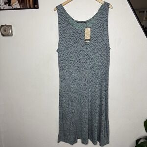 New Gudrun Sjoden Blue Purple Kleid Dripp Sleeveless Dress‎ Women's XXL Modal